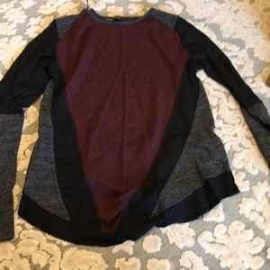 Black grey and maroon sweater